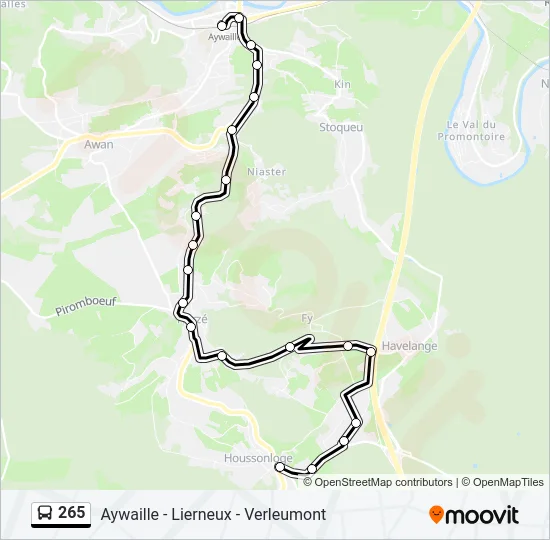 265 Bus Line Map