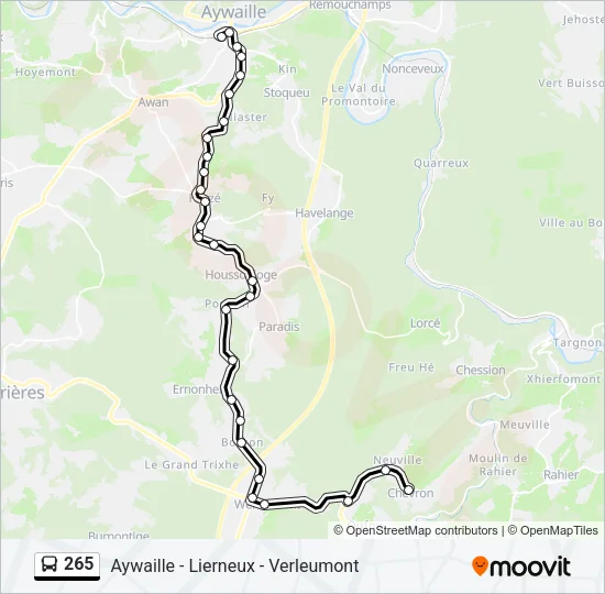 265 Bus Line Map