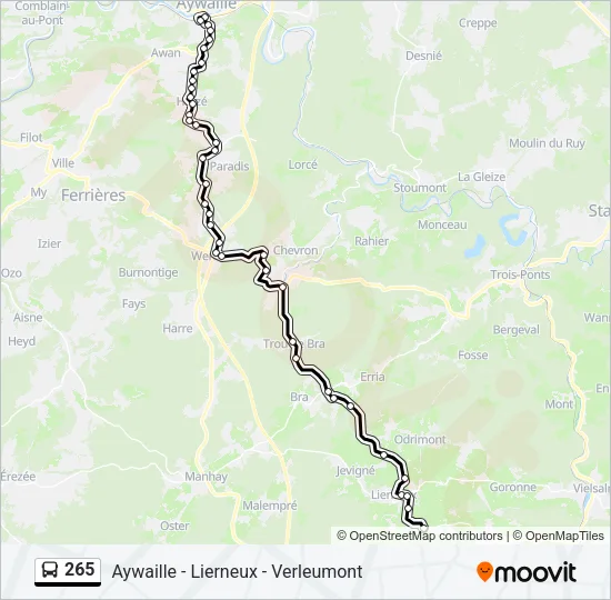 265 Bus Line Map