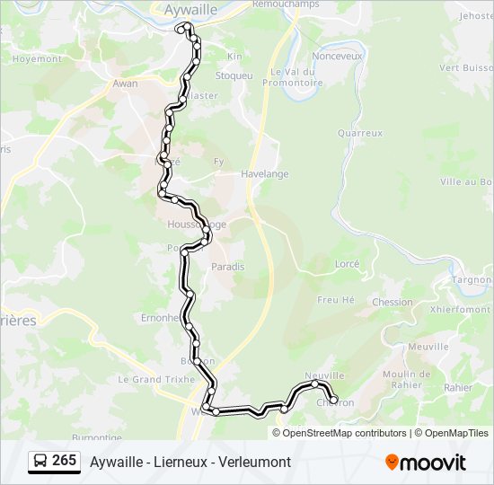 265 bus Line Map