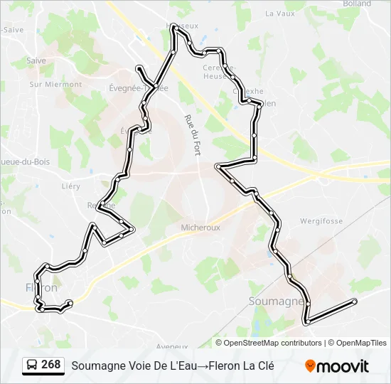 268 Bus Line Map