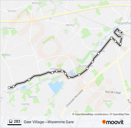 283 bus Line Map