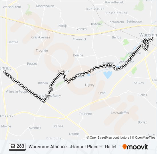 283 bus Line Map