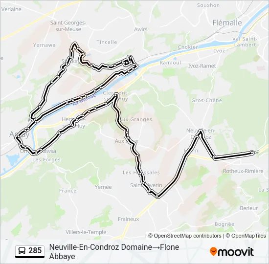 285 Bus Line Map