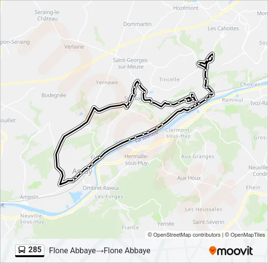 285 Bus Line Map