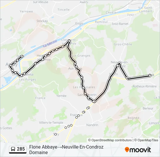285 Bus Line Map