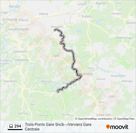 294 Bus Line Map