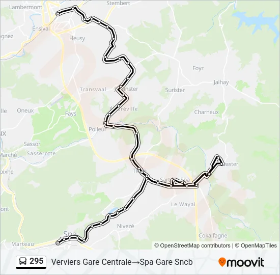 295 Bus Line Map