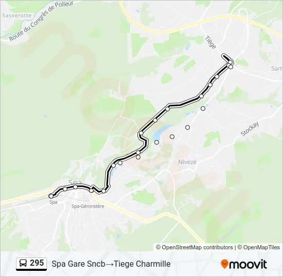 295 Bus Line Map