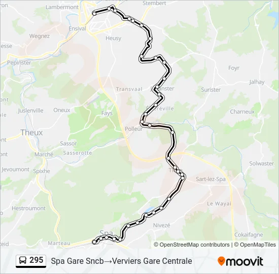 295 Bus Line Map
