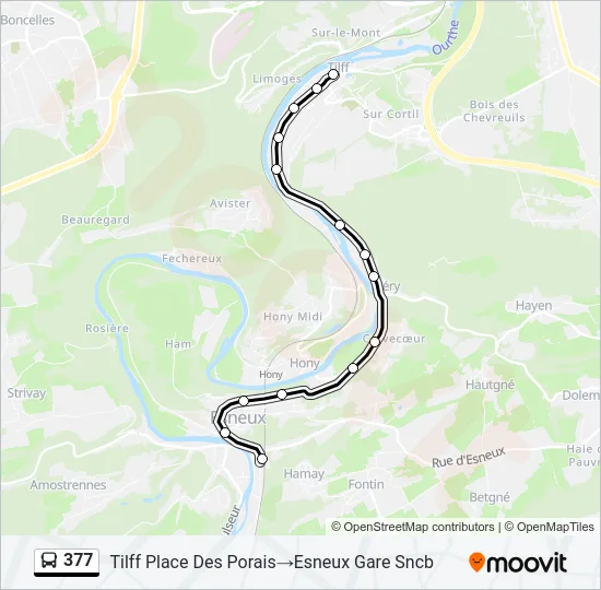 377 Bus Line Map
