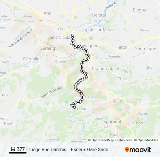 377 Bus Line Map