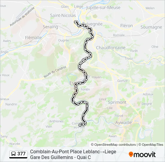 377 Bus Line Map