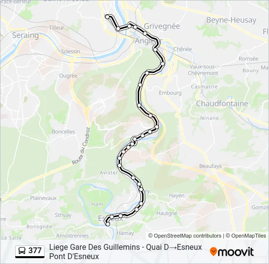 377 Bus Line Map