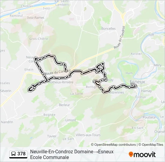 378 Bus Line Map