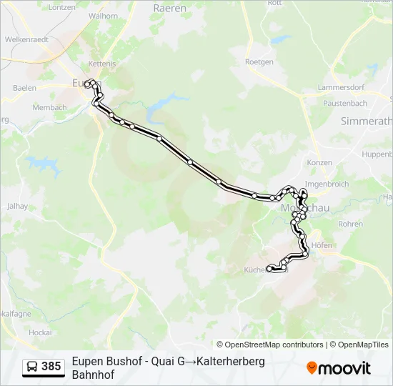 385 Bus Line Map