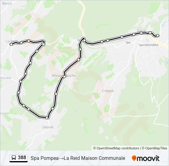 388 bus Line Map