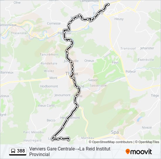 Plan de la ligne 388 de bus