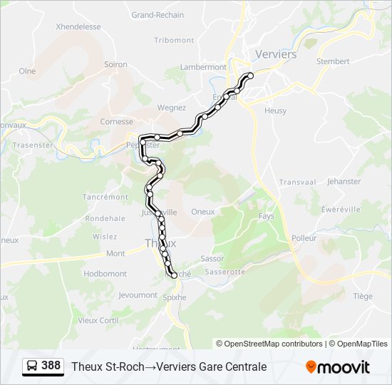 388 bus Line Map