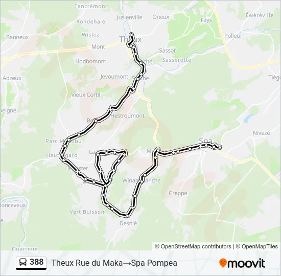 388 Bus Line Map