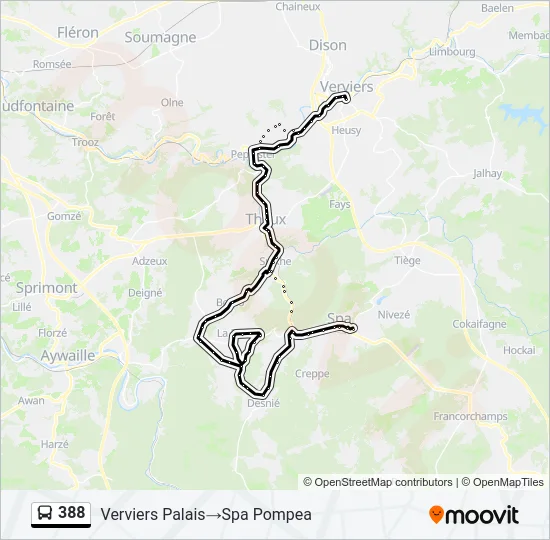 388 Bus Line Map