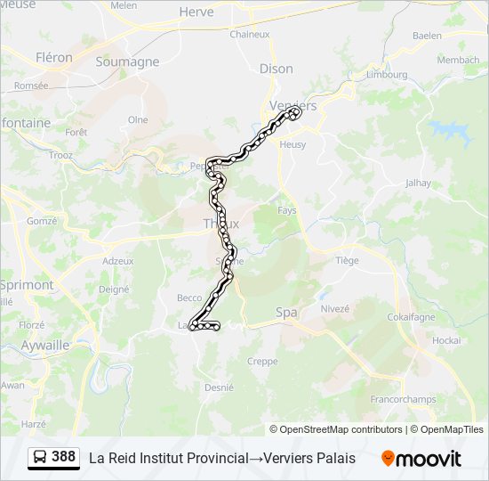 Plan de la ligne 388 de bus