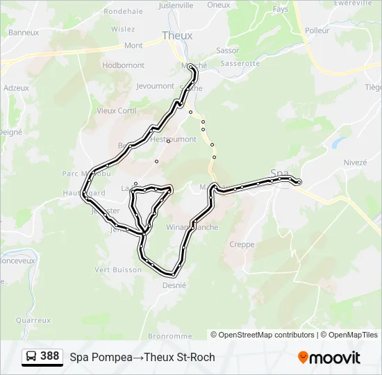 388 Bus Line Map