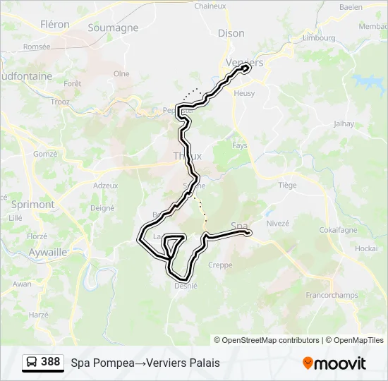388 Bus Line Map