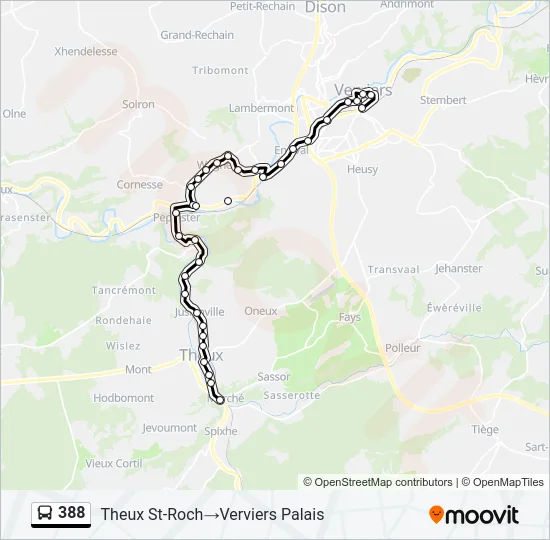 388 Bus Line Map