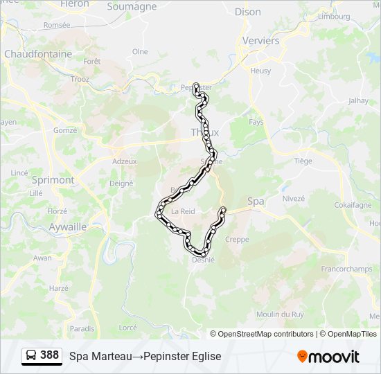 388 bus Line Map