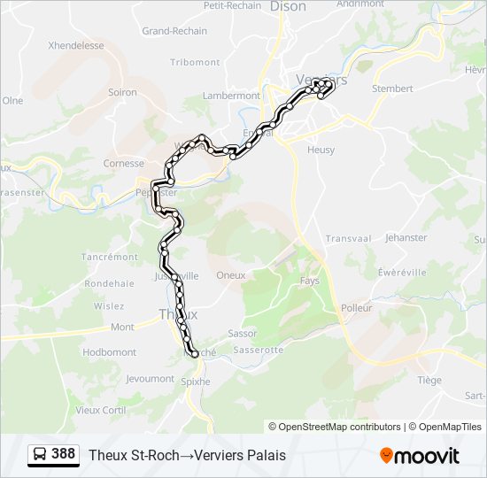 388 bus Line Map