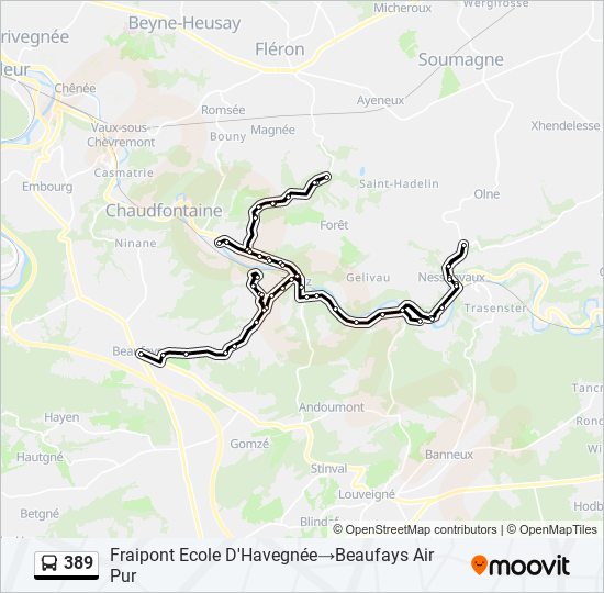 389 bus Line Map