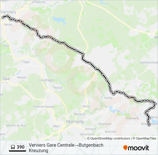 390 Bus Line Map