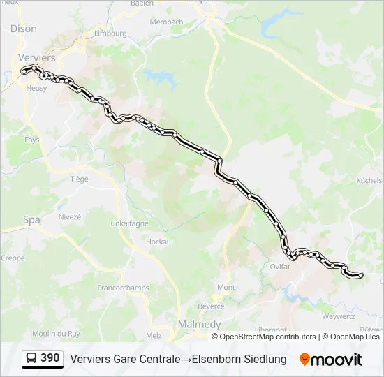 390 Bus Line Map