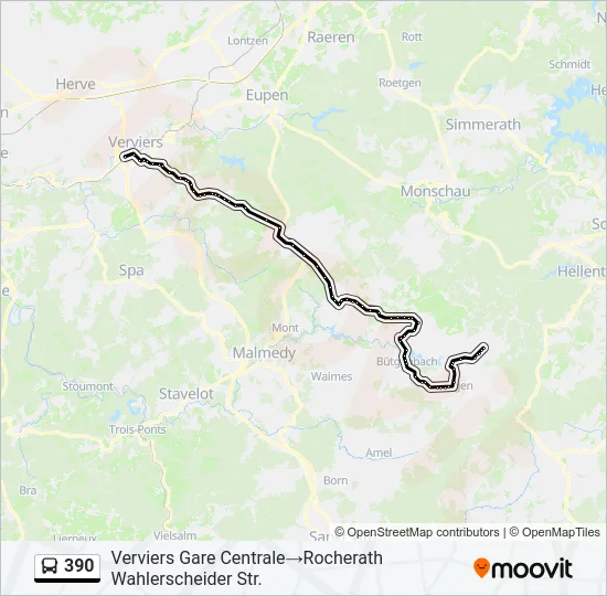 390 Bus Line Map