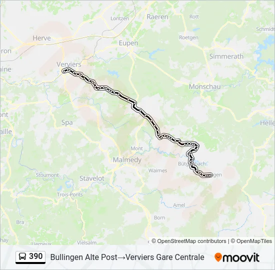 390 Bus Line Map