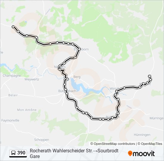 390 bus Line Map