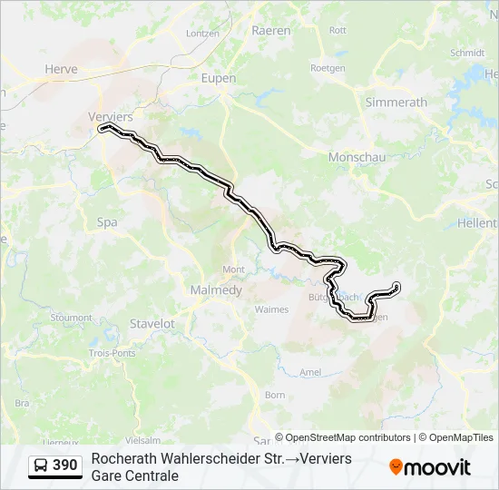 390 Bus Line Map