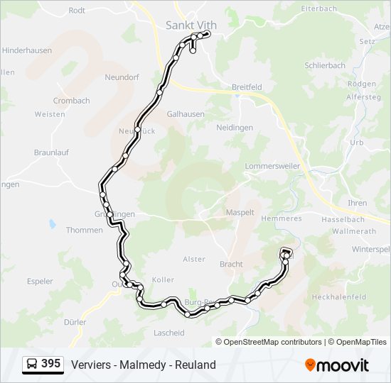 395 bus Line Map