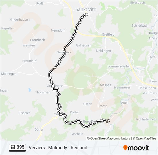 Plan de la ligne 395 de bus