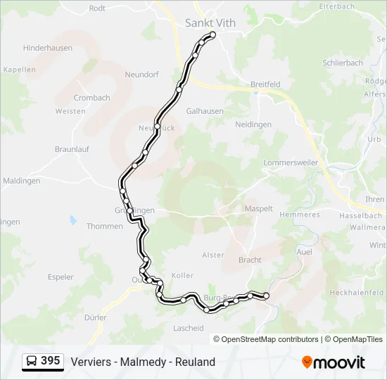 395 Bus Line Map