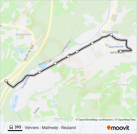 Plan de la ligne 395 de bus