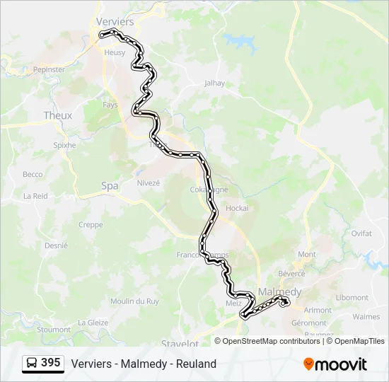395 Bus Line Map