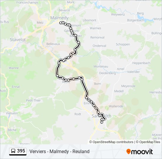 395 bus Line Map