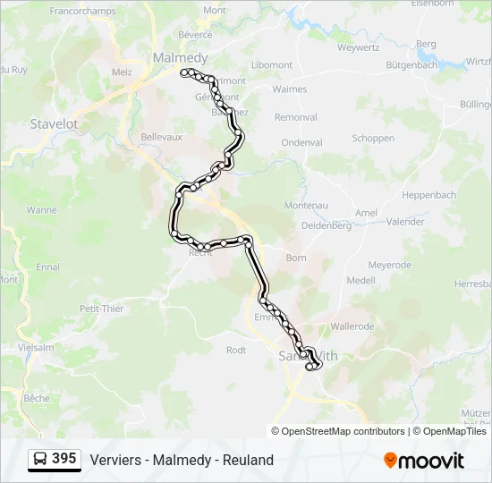 395 Bus Line Map