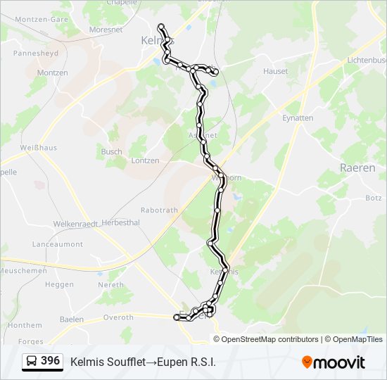 396 bus Line Map