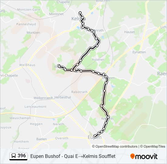 Plan de la ligne 396 de bus