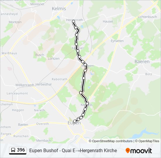 396 bus Line Map
