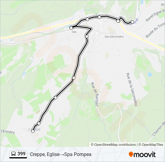 Plan de la ligne 399 de bus