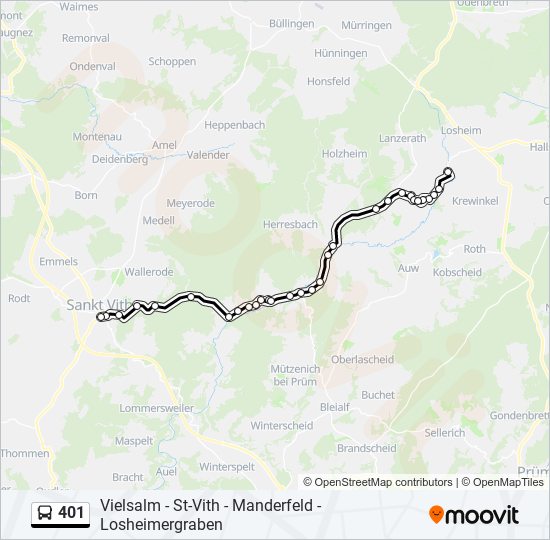 401 bus Line Map